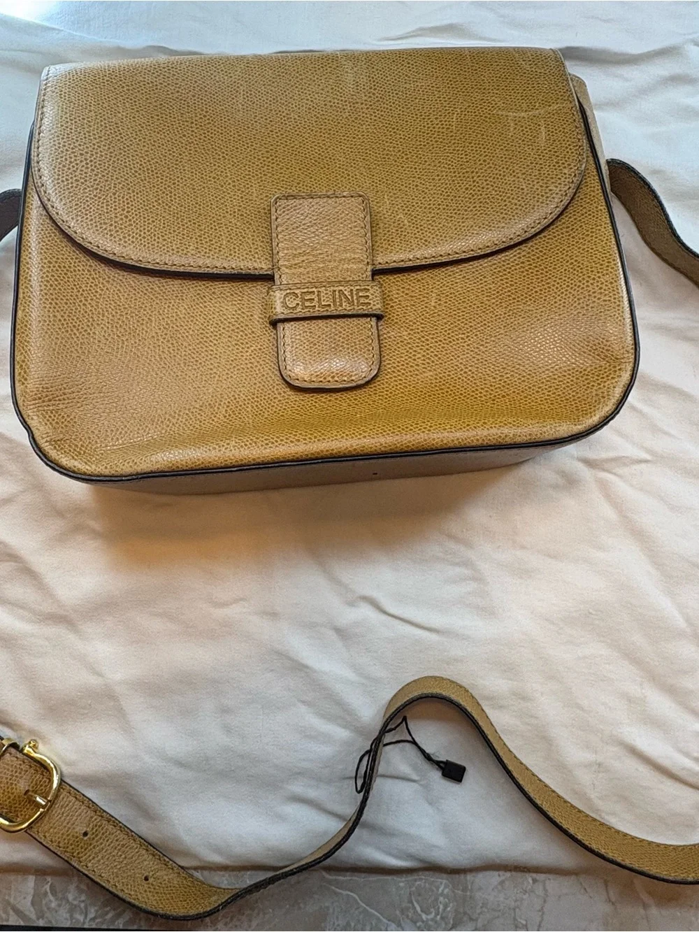 Celine Tan Leather Crossbody Bag Authentic